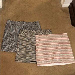 3 Loft Skirts w/ different textures, fully lined
